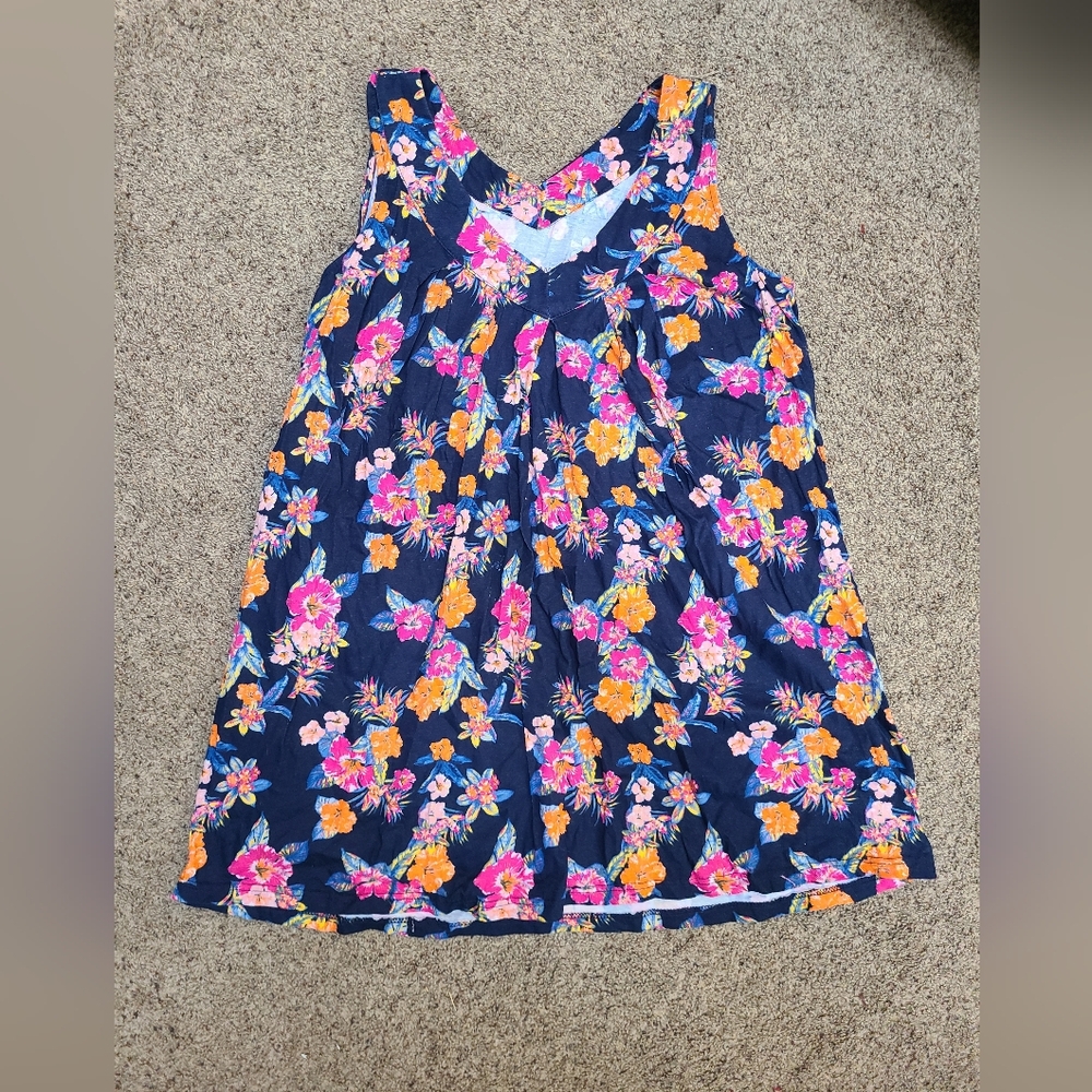 Roaman's Floral Tropical Tank Dress Plus Size 1X